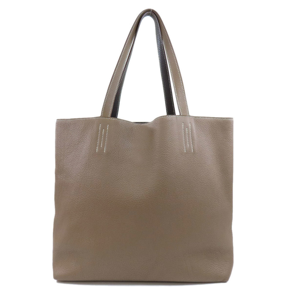 Hermes Double Sense 45 Etoupe Chocolat Tote Bag Taurillon